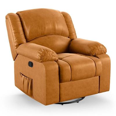 Poltrona Do Papai Reclinável Melim Glider Giratória Massagem Pu Fh1 - D'rossi Cor Whisky