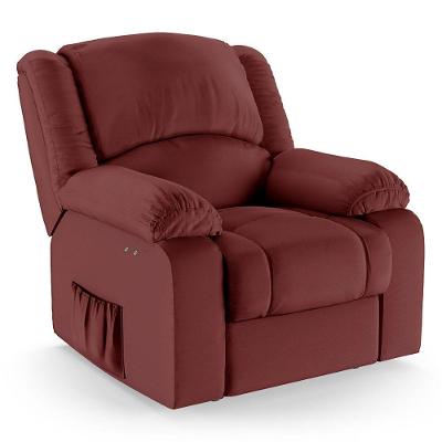 Poltrona Do Papai Reclinável Melim Power Touch Massagem Sintético Pu Fh1 - D'rossi Cor Vermelho