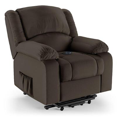 Poltrona Do Papai Reclinável Melim Elevação Lift Elétrico Sintético Pu Fh1 - D'rossi Cor Marrom