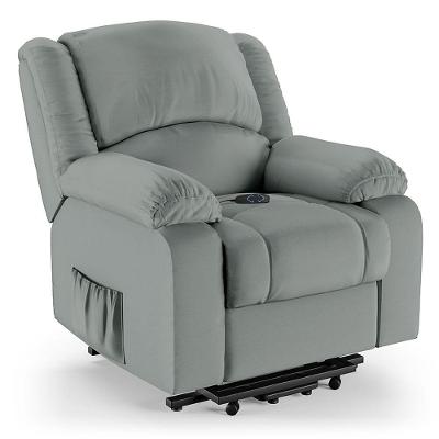 Poltrona Do Papai Reclinável Melim Elevação Lift Elétrico Sintético Pu Fh1 - D'rossi Cor Cinza