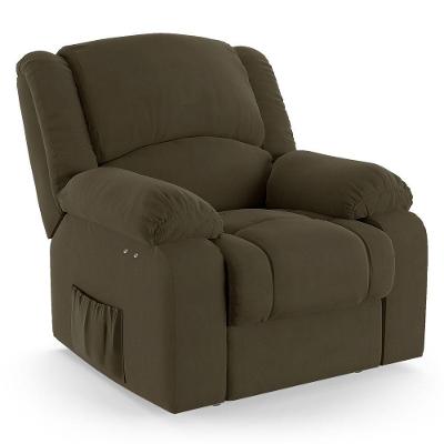 Poltrona Do Papai Reclinável Melim Power Touch Massagem Veludo Fh1 - D'rossi Cor Capuccino