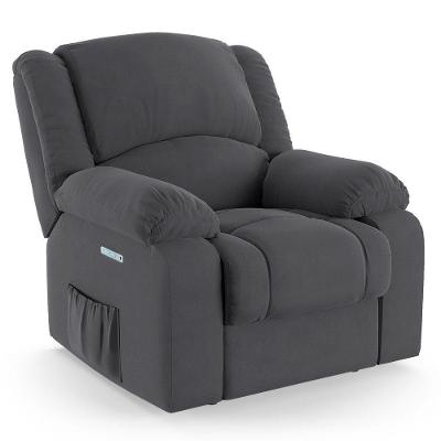Poltrona Do Papai Reclinável Melim Elétrica Led Veludo Fh1 - D'rossi Cor Cinza