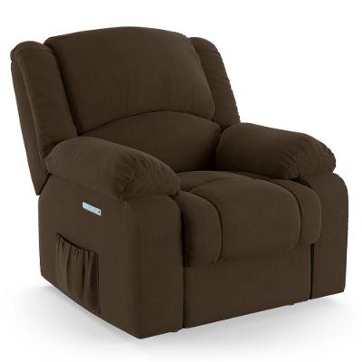 Poltrona Do Papai Reclinável Melim Elétrica Led Veludo Fh1 - D'rossi Cor Marrom