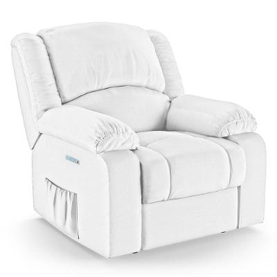 Poltrona Do Papai Reclinável Melim Elétrica Led Sintético Pu Fh1 - D'rossi Cor Branco