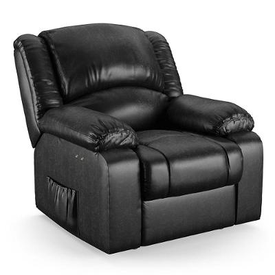 Poltrona Do Papai Reclinável Melim Power Touch Massagem Pu Brilho Fh1 - D'rossi Cor Preto