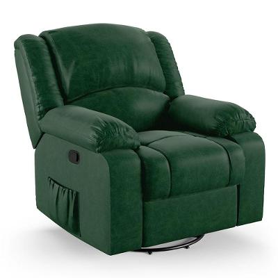Poltrona Do Papai Reclinável Melim Glider Giratória Massagem Pu Fh1 - D'rossi Cor Verde