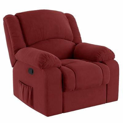 Poltrona Do Papai Reclinável Melim Zero Wall Veludo Fh1 - D'rossi Cor Vermelho