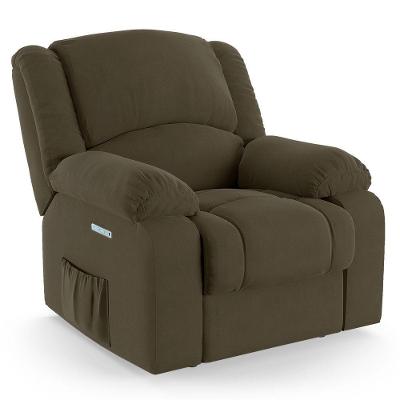 Poltrona Do Papai Reclinável Melim Elétrica Led Veludo Cinza Fh1 - D'rossi