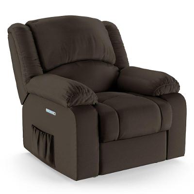Poltrona Do Papai Reclinável Melim Elétrica Led Sintético Pu Fh1 - D'rossi Cor Marrom