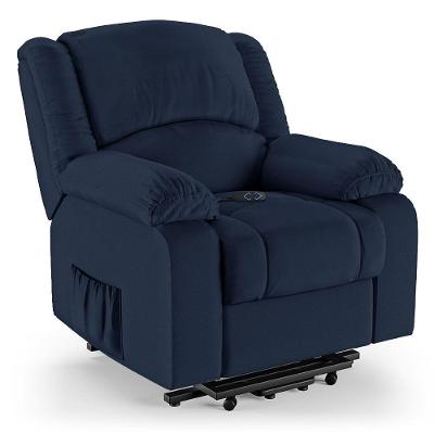 Poltrona Do Papai Reclinável Melim Elevação Lift Elétrico Sintético Pu Fh1 - D'rossi Cor Azul