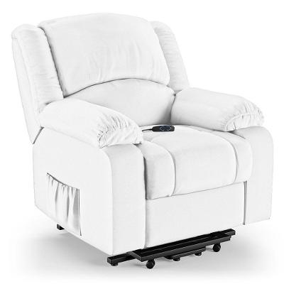 Poltrona Do Papai Reclinável Melim Elevação Lift Elétrico Pu Branco Fh1 - D'rossi