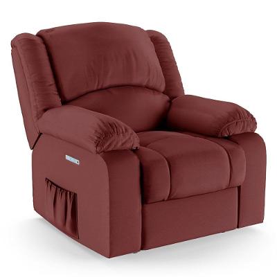 Poltrona Do Papai Reclinável Melim Elétrica Led Pu Vermelho Fh1 - D'rossi