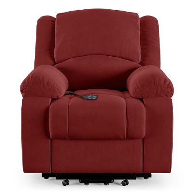 Poltrona Do Papai Reclinável Melim Elevação Lift Elétrico Veludo Fh1 - D'rossi Cor Vermelho
