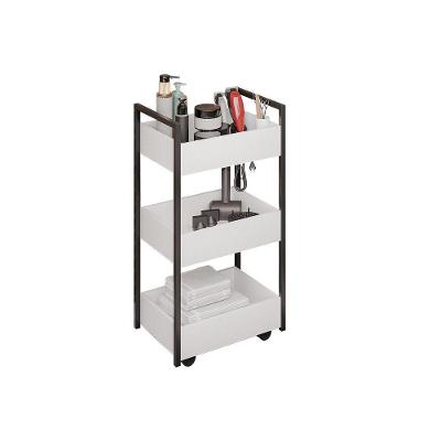 Carrinho De Apoio Estética Salão Industrial 3 Prateleiras Lille Branco-pto M12 - D'rossi