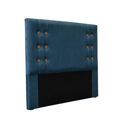 Cabeceira Cama Box Casal 140 Cm Gênova Veludo S04 - D'rossi Cor Azul Marinho