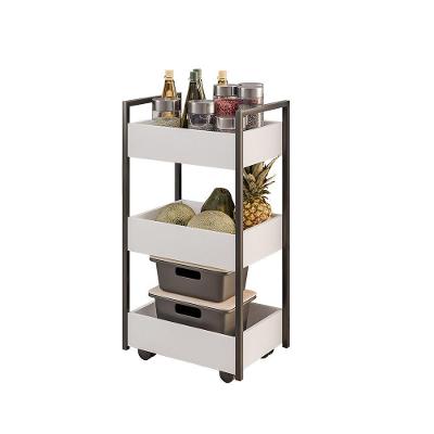 Carrinho Gourmet Auxiliar Para Cozinha 3 Prateleiras Zane Branco-preto M12 - D'rossi