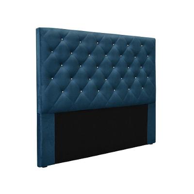 Cabeceira Cama Box Solteiro 90 Cm Tania Veludo S04 - D'rossi Cor Azul Marinho