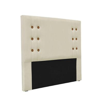 Cabeceira Cama Box Casal 140cm E Recamier Gênova Veludo Bege S04 - D'rossi