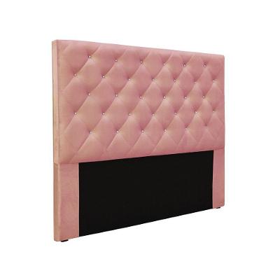 Cabeceira Cama Box Solteiro 90 Cm Tania Veludo S04 - D'rossi Cor Rosa