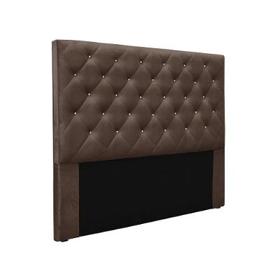 Cabeceira Cama Box Casal 140 Cm Tania Veludo Marrom S04 - D'rossi