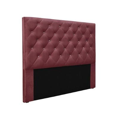 Cabeceira Cama Box Solteiro 90 Cm Tania Veludo S04 - D'rossi Cor Vinho
