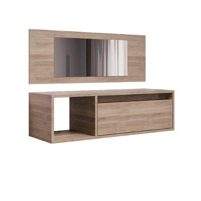 Penteadeira Camarin Suspenso Espelho 1p Nicho Quarto Mayumi 90cm Freijó M12 - D'rossi