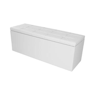 Calçadeira Recamier Baú Casal 1,40m Roma Corano Branco - Pallazio