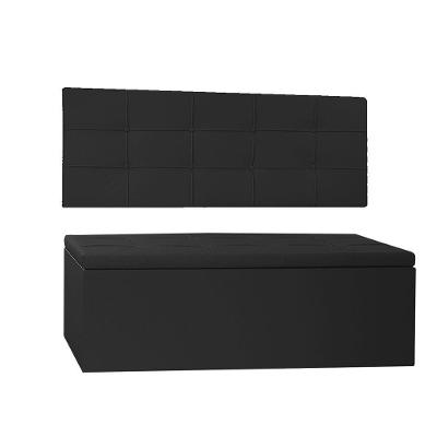Kit Painel E Calçadeira Baú Solteiro 0,90m Roma Corano - Pallazio Cor Preto