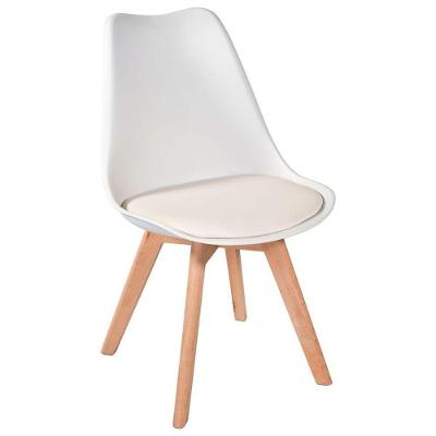 Kit C-7 Cadeiras Leda ? Charles Eames, Saarinen Wood Com Almofada Branca