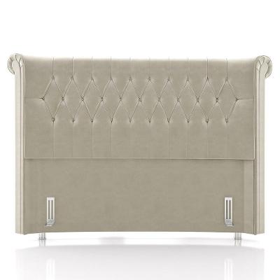 Cabeceira Cama Box Casal 140cm Dust P02 Veludo Bege - Mpozenato