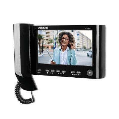 Módulo Interno Videoporteiro Iv 7000 Hs In Preto Intelbras Monitore Até 4 Ambientes