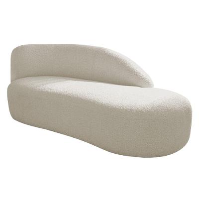 Divã Recamier Curvo Luna 185cm Lado Direito Bouclé - Amarena Móveis Cor Branco