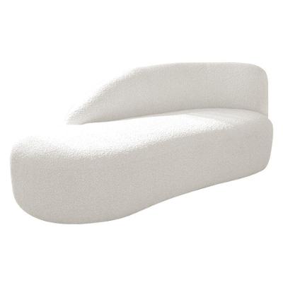 Divã Recamier Curvo Luna 140cm Lado Esquerdo Bouclé - Amarena Móveis Cor Branco