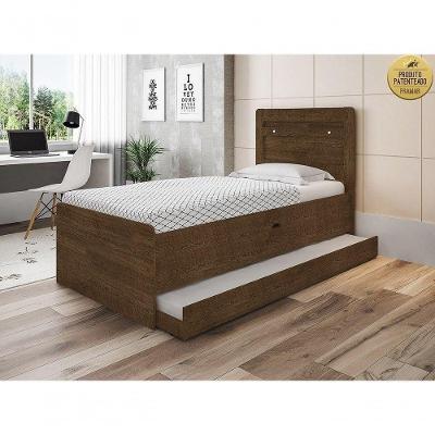 Cama Solteiro Larissa Malbec Com Auxiliar E 2 Colchões Framar