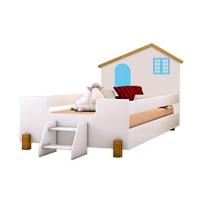 Cama Infantil Belíssima Branca E Azul Com 2 Luminárias E Colchão Divaloto