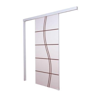 Porta De Correr Branco Prime Frisada Fs Duplo 210x100