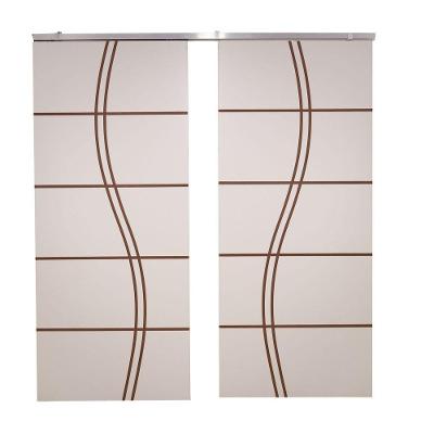 Porta Dupla Branco Prime Frisada Kit Alumínio Fs Duplo - 210x180
