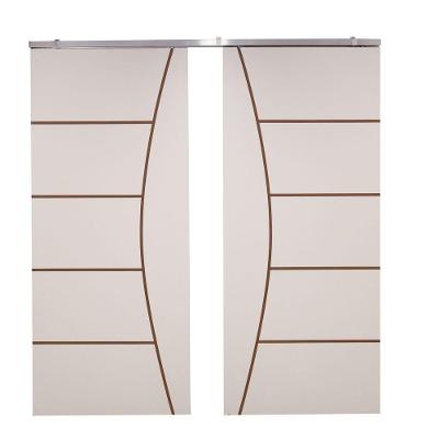 Porta Dupla Branco Prime Frisada Kit Alumínio F09 - 210x120