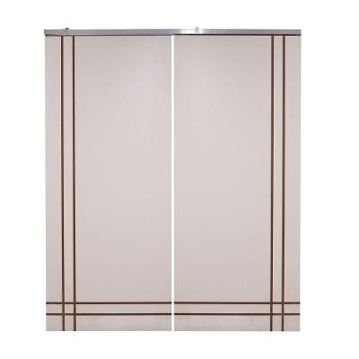 Porta Dupla Branco Prime Frisada Kit Alumínio F06 - 210x120