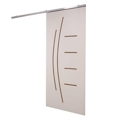 Porta De Correr Branco Prime Frisada Kit Alumínio F08 - Smile - 210x80