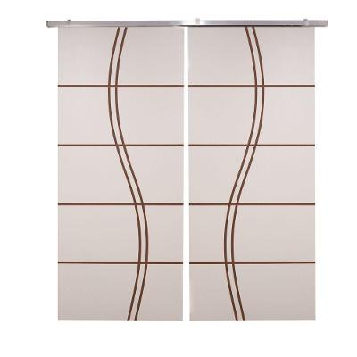 Porta Dupla Branco Prime Frisada Kit Alumínio Fs Duplo - 210x120