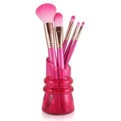 Kit Com 5 Pincéis Com Suporte Jacki Design Fúcsia