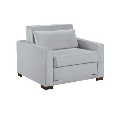 Sofá Cama Marcelle 2 Lugares 150 Casal Veludo Paris Pés De Madeira Talento Móveis Grafite Com Castanho
