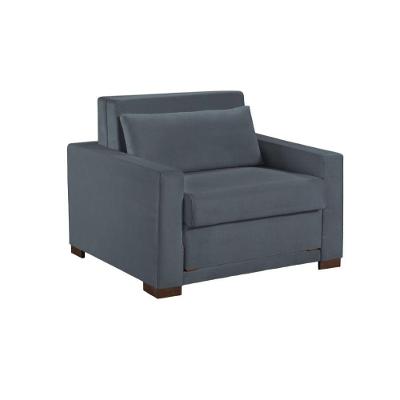 Sofá Cama Marcelle 2 Lugares 150 Casal Veludo Paris Pés De Madeira Talento Móveis Grafite Com Castanho