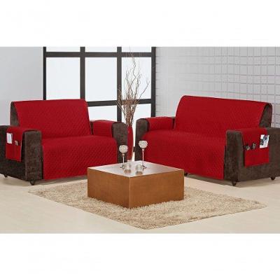 Protetor De Sofa Home 3 E 2 Lugares - Vermelho.