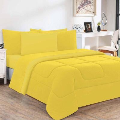 Edredom Malha 100% Algodão Gran Moratta 1 Peça Solteiro - Amarelo-amarelo.