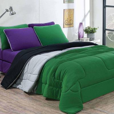 Kit Edredom Malha 100% Algodão Urbano 3 Peças King - Verde Bandeira-mescla-preto.