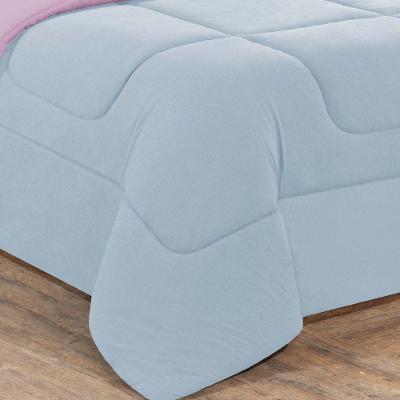Kit Edredom Jogo De Lençol Malha 100% Algodão Gran Moratta 7 Peças King Azul Bebê-rosa Bebê