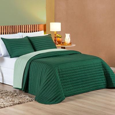 Cobre Leito 200 Fios Dupla Face Casal Colors 03 Peças - Esmeralda - Verde