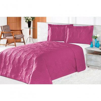 Cobre Leito Pratic Rosas Queen 3 Pecas - Pink.